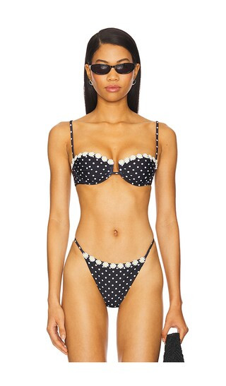 Charmaine Top in Black & White Dot | Revolve Clothing (Global)