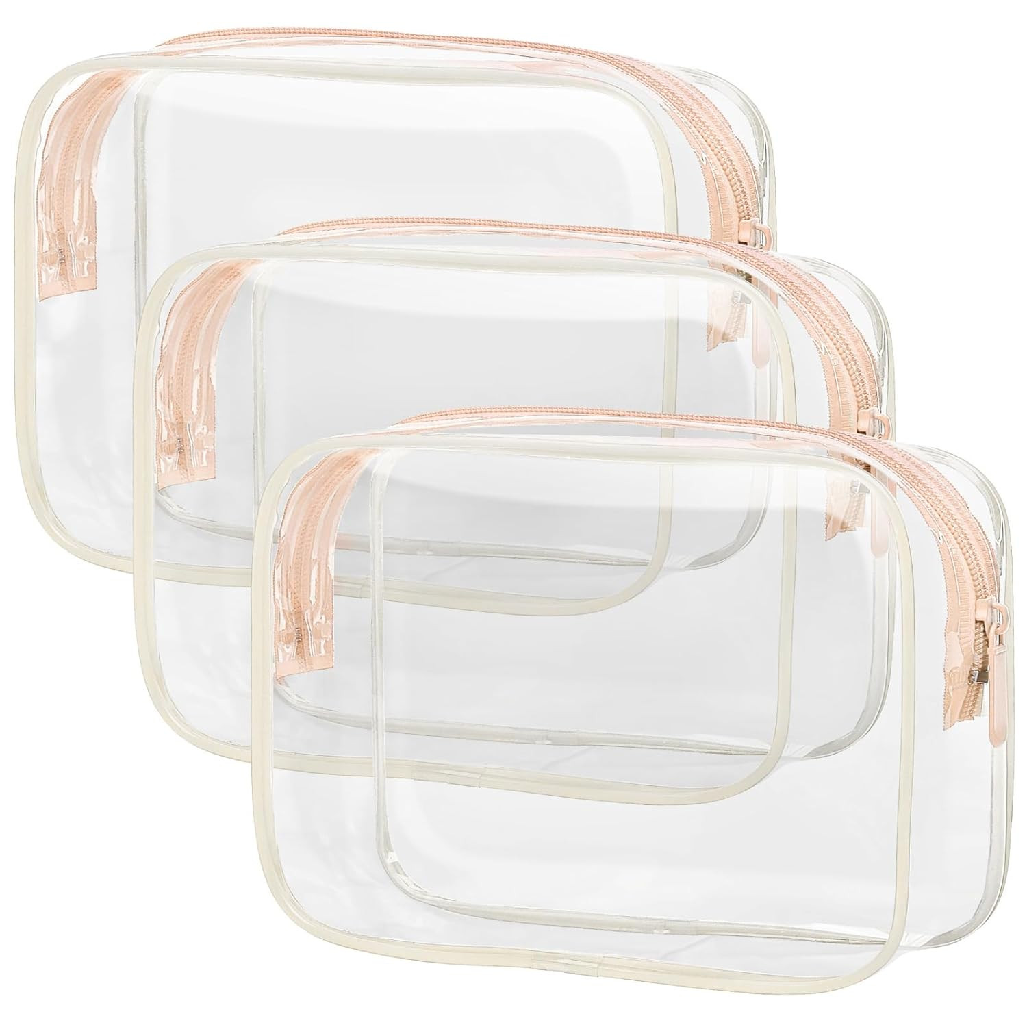 PACKISM Clear Makeup Bags - 3 Pack TSA Approved Toiletry Bags Clear Travels Bags for Toiletries, ... | Amazon (US)