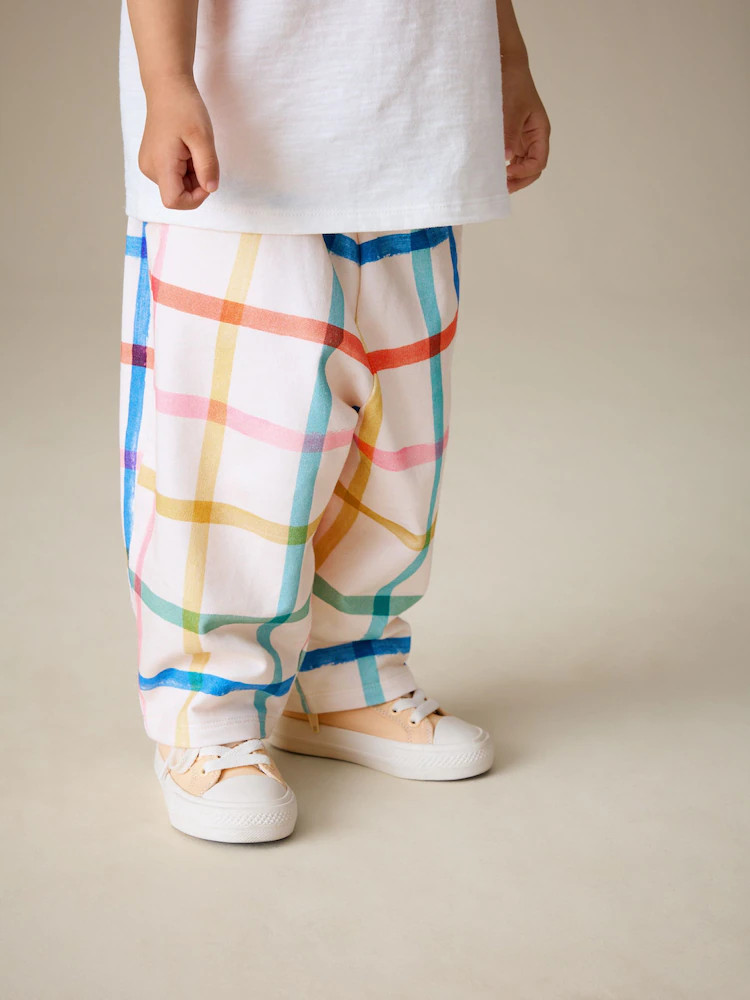 Rainbow Check Barrel Leg Trousers (3mths-7yrs) | Next US