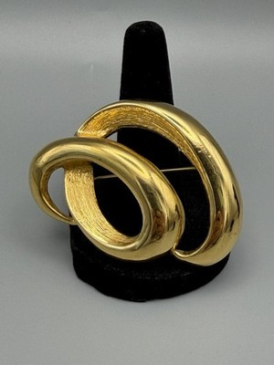 Vintage Napier Gold Tone Abstract Loop Brooch Sculptural Statement | eBay US