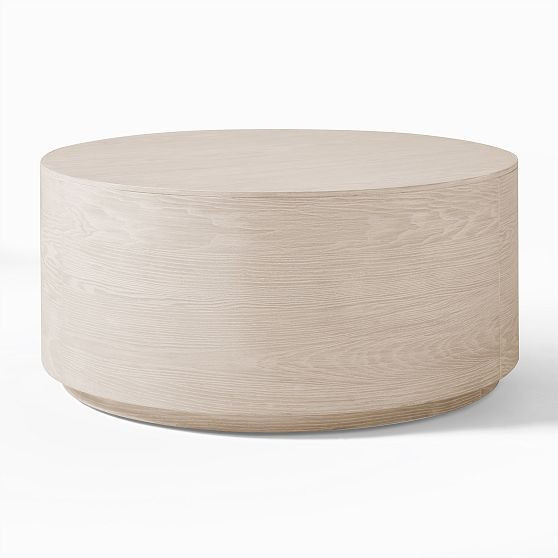 Volume Drum Coffee Table, 36", Winterwood | West Elm (US)