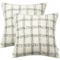 STITCH N STRING: 18x18 White and Blue Plaid Cotton Farmhouse Pillow Covers (Set of 2) | Walmart (US)