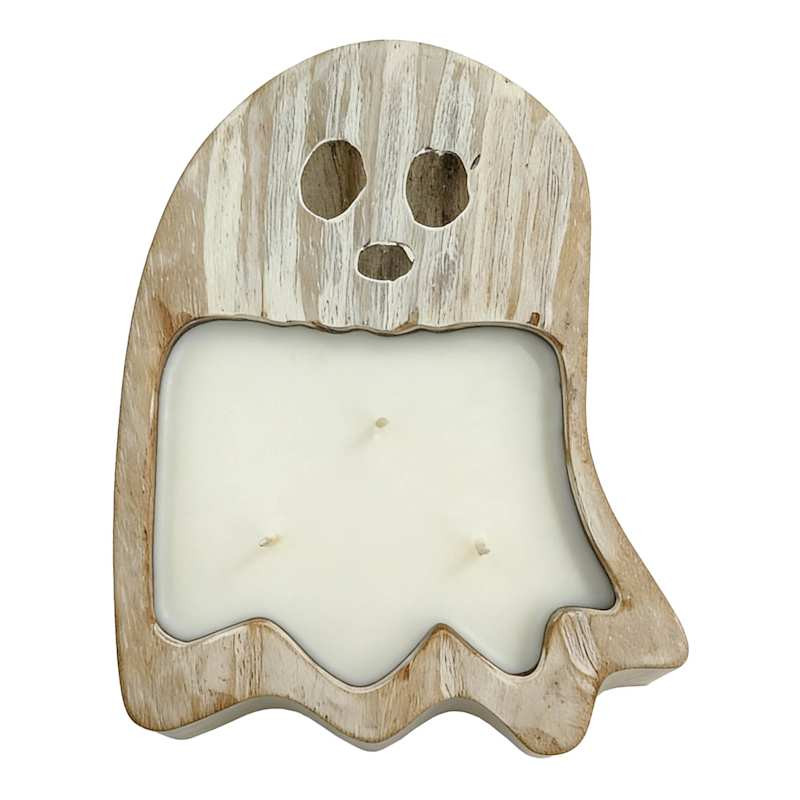Wooden Ghost Candle, 12oz | At Home