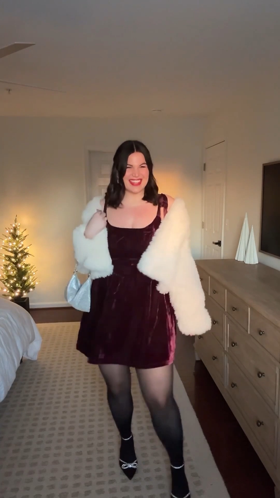 Midsize holiday outfit idea! With the comfiest strapless bandeau from @truekind that’s actually convertible so it can be worn under all your holiday outfits! And you can use my code KELLYTK20 to save 20% off (works on top of their Black Friday extended sale currently going on). 

Strapless - xl
Panties - xl 
Jacket - xl 
Dress - size xl 
Tights - xl
Heels - 9.5 



#LTKMidsize #LTKHoliday #LTKootd