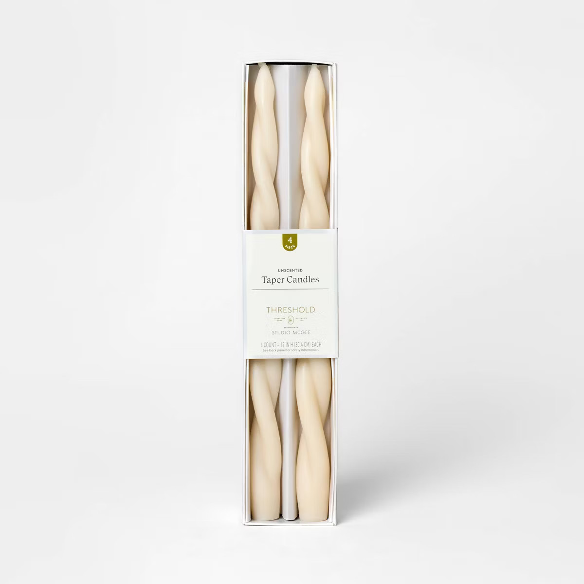 4pk Twisted Taper Candle Set - Threshold™ designed with Studio McGee | Target