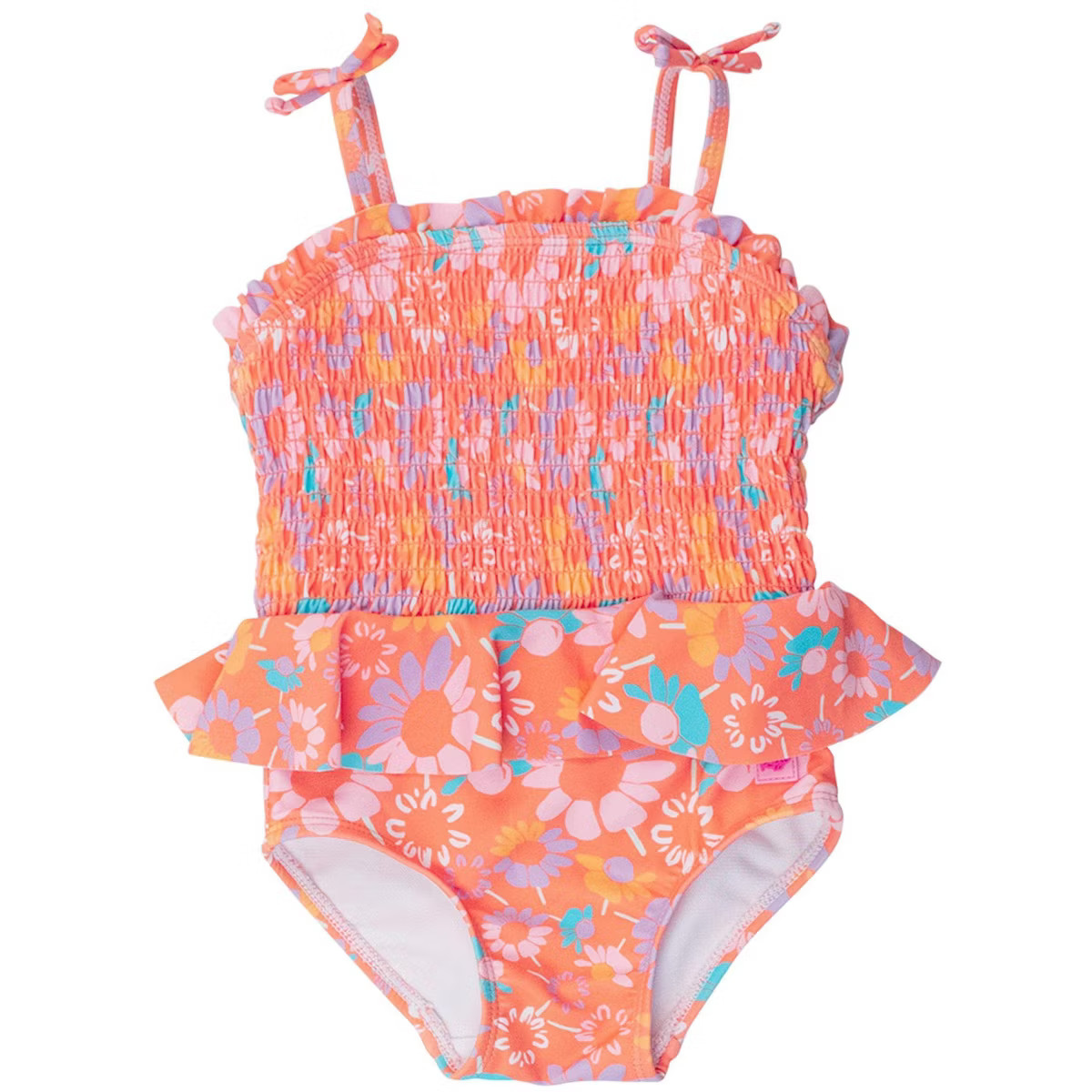 RuffleButts Baby Girls UPF50+ Peplum Smocked Bodice One Piece | Target