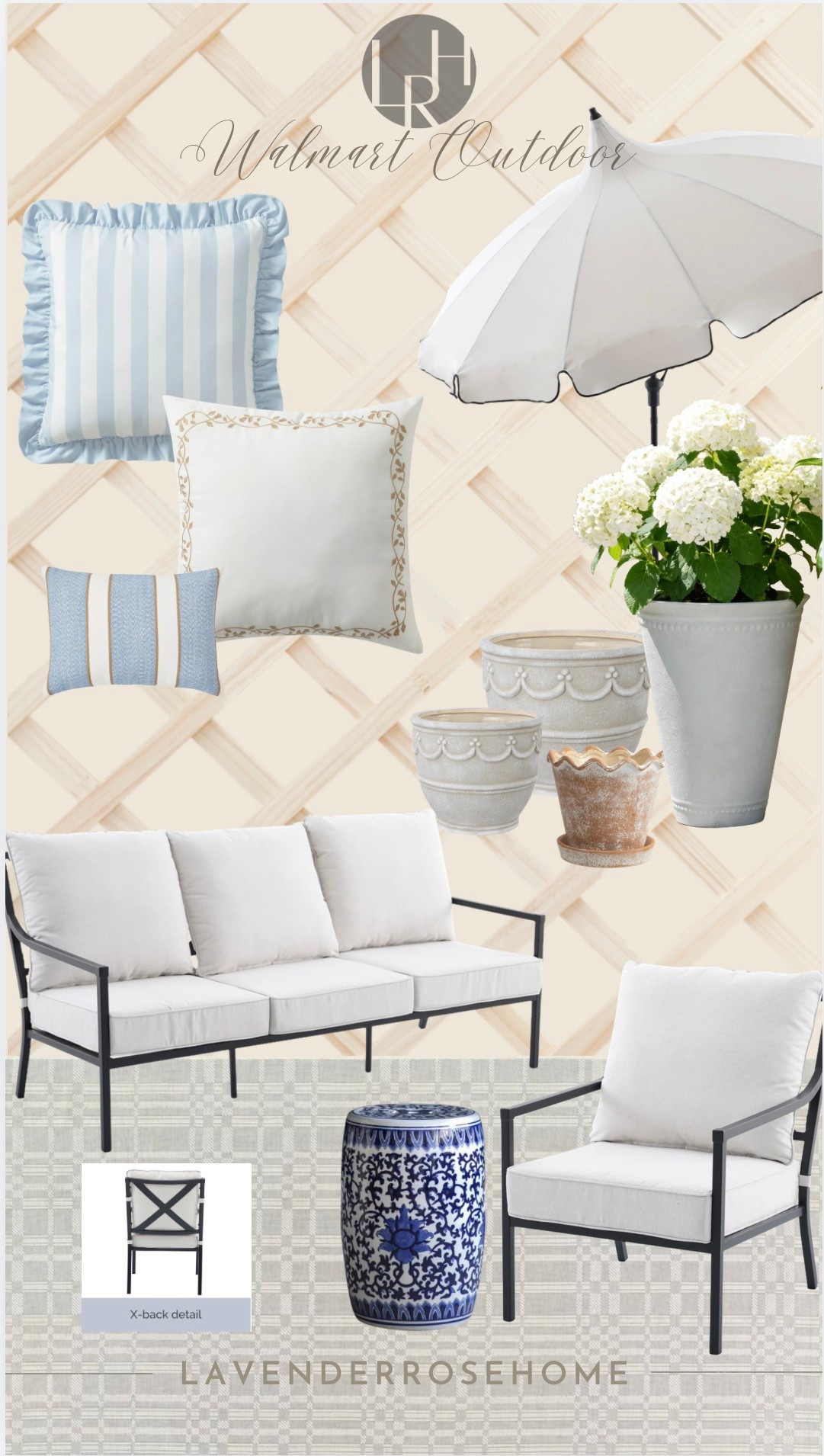 Beautiful budget friendly classic pics for our outdoor spaces.

Outdoor Furniture. Patio Furniture. Garden Stool. Blue & White. Planter. Outdoor Umbrella. Outdoor Pillows. Outdoor Area Rug. Classic Home. Outdoor Finds. Walmart Finds. Lavender Rose Home.

#LTKSeasonal #LTKHome
