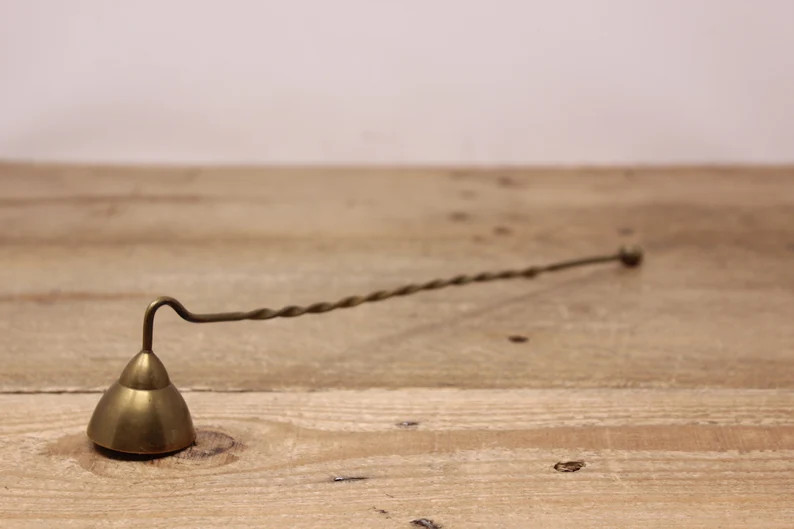 Vintage Bell Shaped Etched Brass Candle Snuffer with Twisted Handle | Etsy (US)