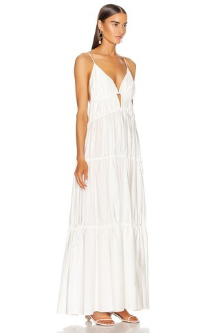 JONATHAN SIMKHAI April Parachute Maxi Dress in White | FWRD | FWRD 