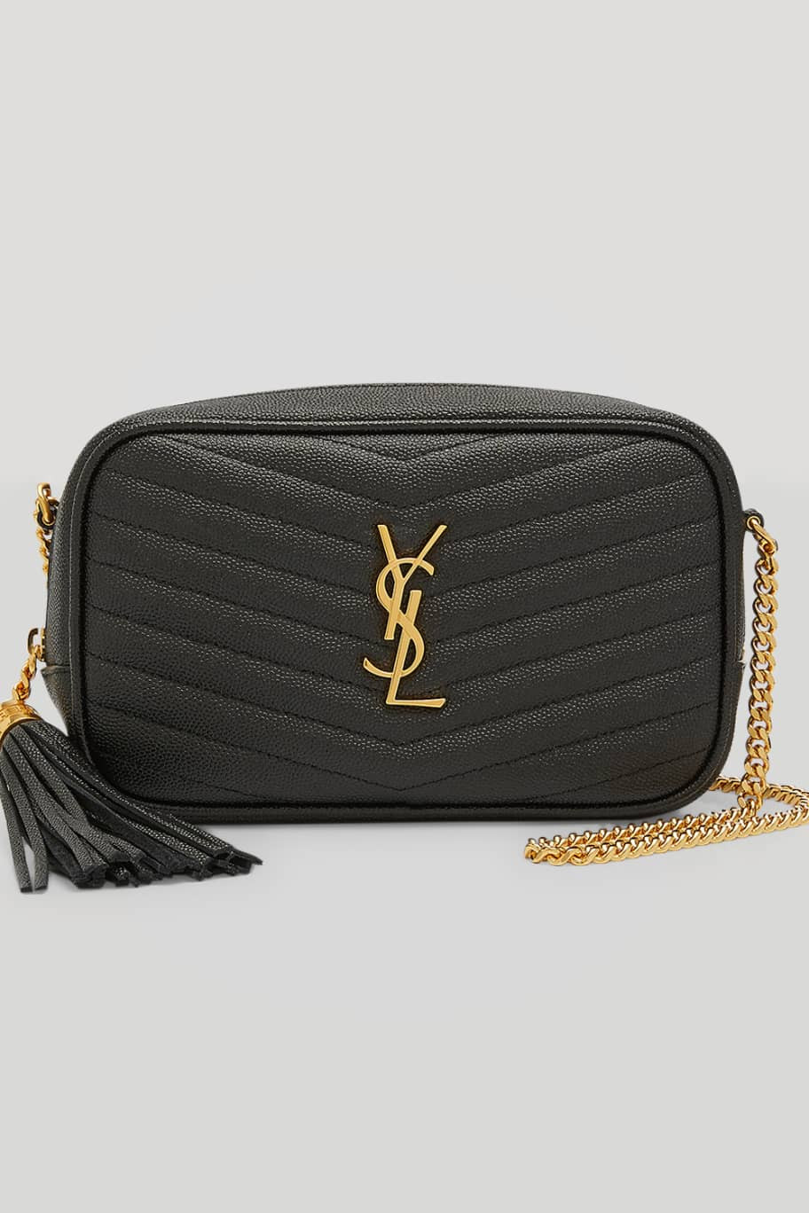 Saint Laurent Lou Mini YSL Grain de Poudre Camera Crossbody Bag | Neiman Marcus