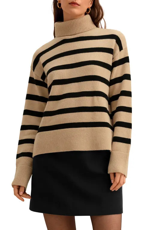 Lilysilk The Gilly Stripe Sweater in Brown at Nordstrom, Size Small | Nordstrom