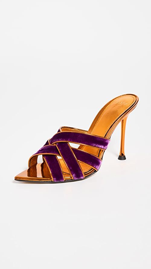 Alevi Milano 95mm Cyndi Gloss Velvet Sandals | SHOPBOP | Shopbop