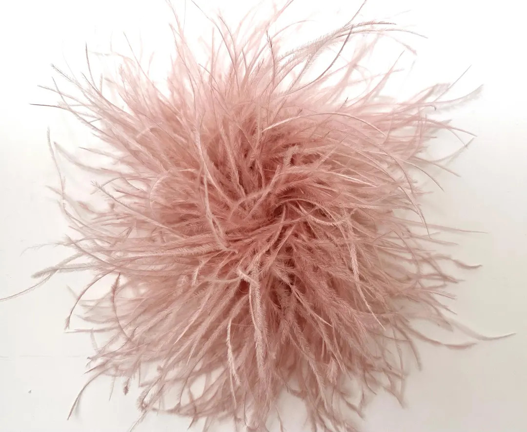 Feather Brooch Pin, Pink Dusty Rose, Chocolate, Olive Green, Champagne Beige Ostrich Feather Pin ... | Etsy (Global)