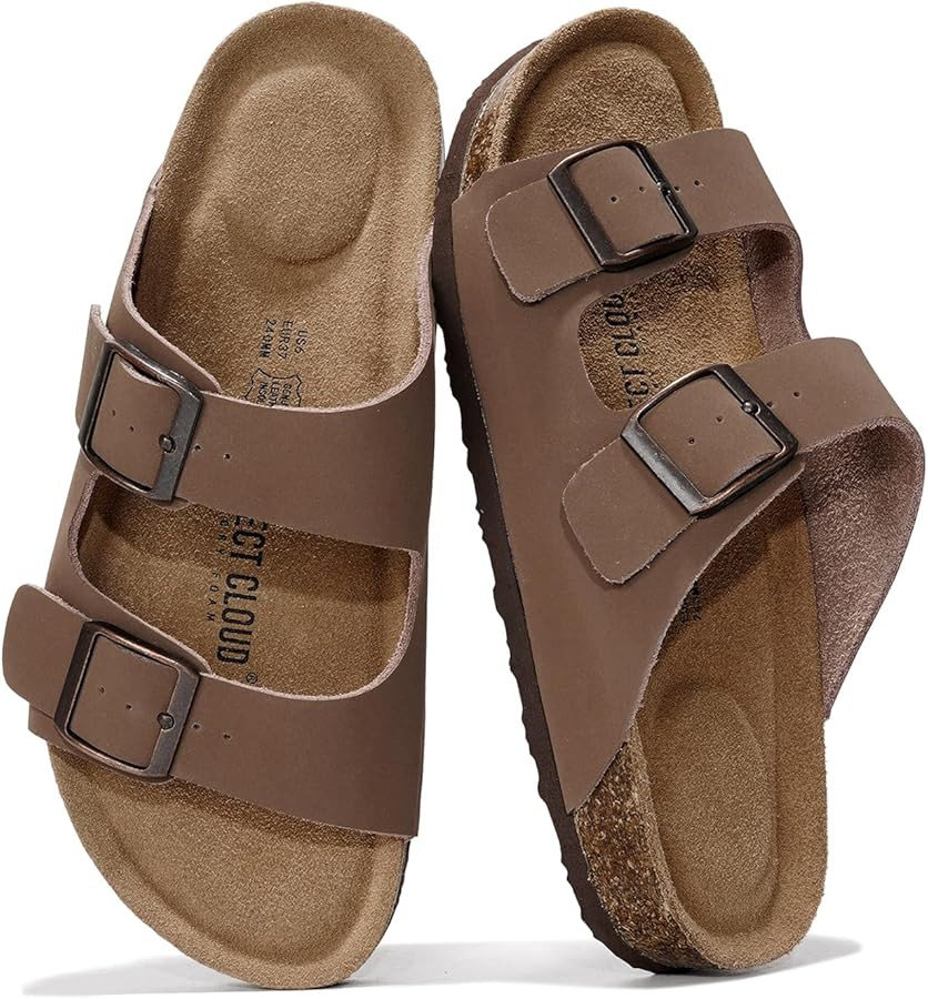 Project Cloud Genuine Leather Flat Sandals Women 2025 Beach Essentials Womens Sandals Memory Foam... | Amazon (US)