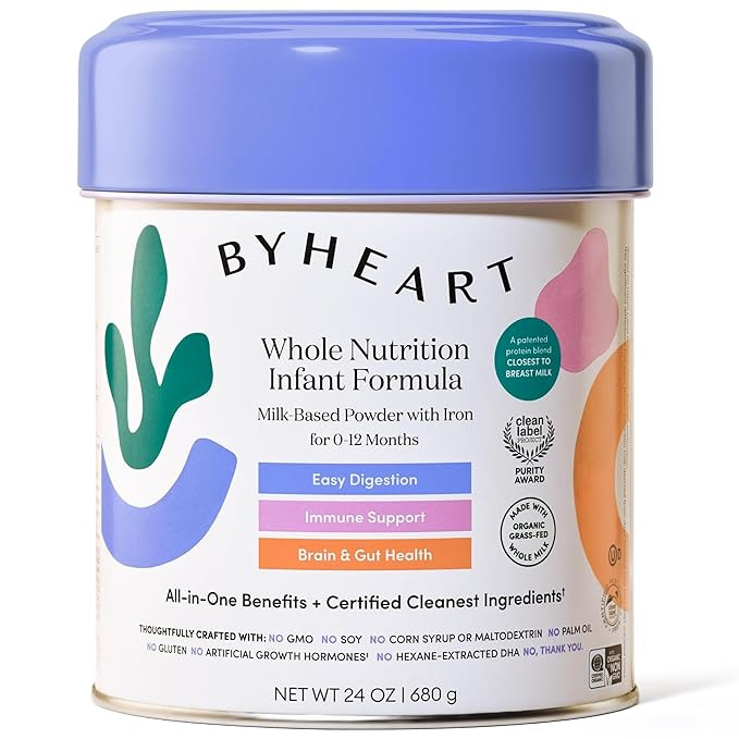 ByHeart Infant Formula Powder for Infants 0-12 Months, Made With Organic Whole Milk, Clean Label ... | Amazon (US)