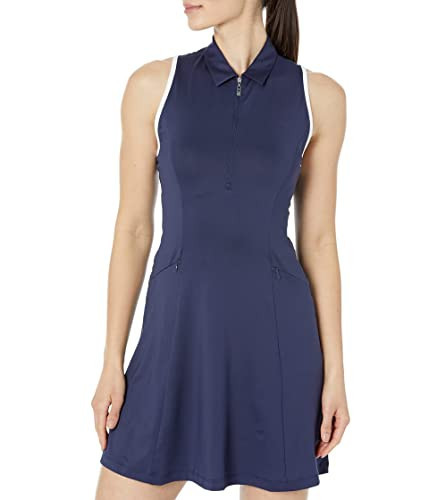 Callaway Racerback Flounce Dress Peacoat LG (Women's 10-12) | Amazon (US)