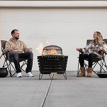 TIKI Patio & Social Fire Pit Screen & Poker Set – Outdoor Fire Pit Spark Protector & Ember Guar... | Amazon (US)