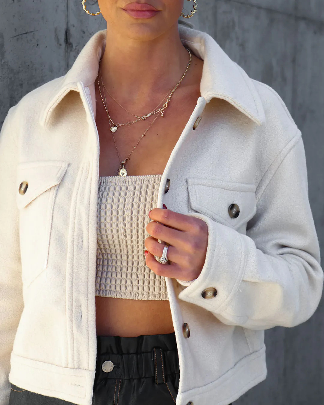 Brisk Morning Textured Jacket - Cream - FINAL SALE | VICI