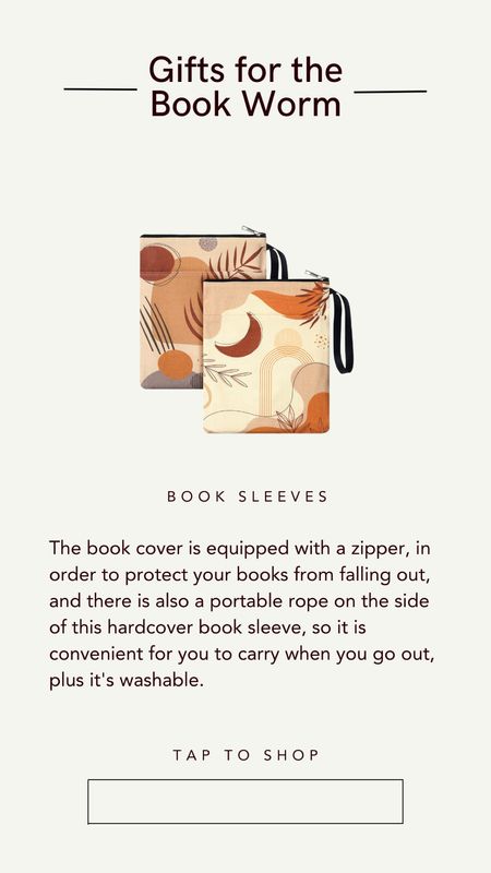 A book sleeve for book lovers made out of wear resistant material. It protects books from dirt, scratch and creases. Plus it has a zipper to easily put the book inside. 