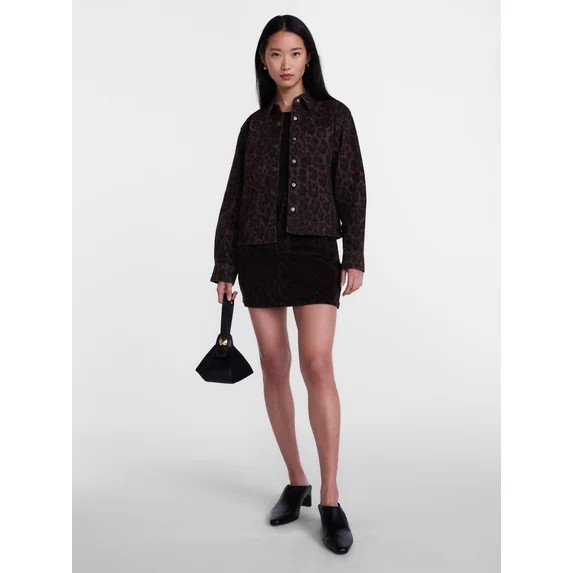 Scenario Women's Faux Leopard Print Jacket, Sizes XS-XXXL | Walmart (US)