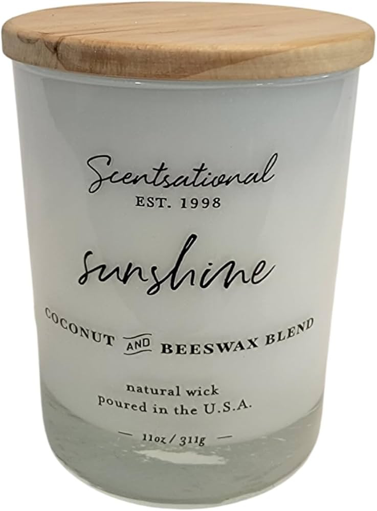 Natural Wick, Coconut and Beeswax Blend, Sunshine, Wooden Lid, 11oz | Amazon (US)