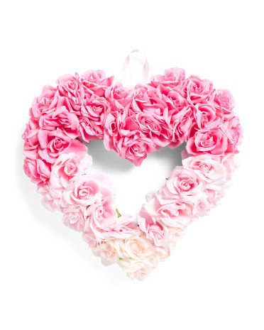 19in Mixed Rose Heart Wreath | TJ Maxx