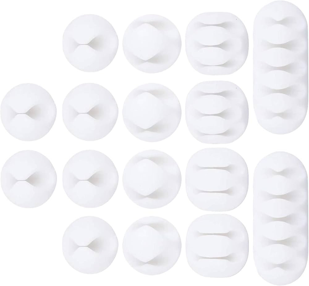 Cable Clips 16 Pack Adhesive Cord Clips Ideal Cable Cord Manager Organizing Cables for Bedroom Li... | Amazon (US)