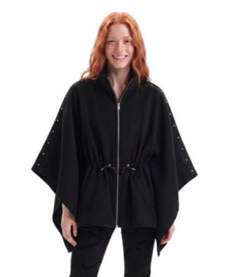 Desigual Women's Poncho lace piercing - Black | Macy's