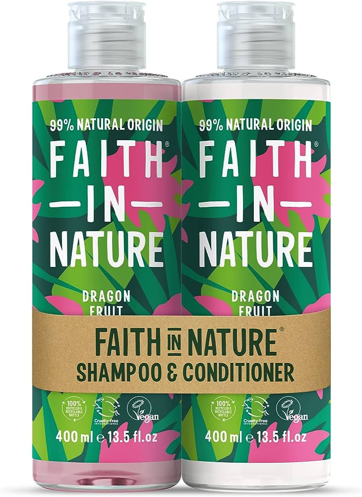 Faith In Nature Natural Dragon Fruit Shampoo and Conditioner Set, Revitalising, Vegan & Cruelty F... | Amazon (UK)