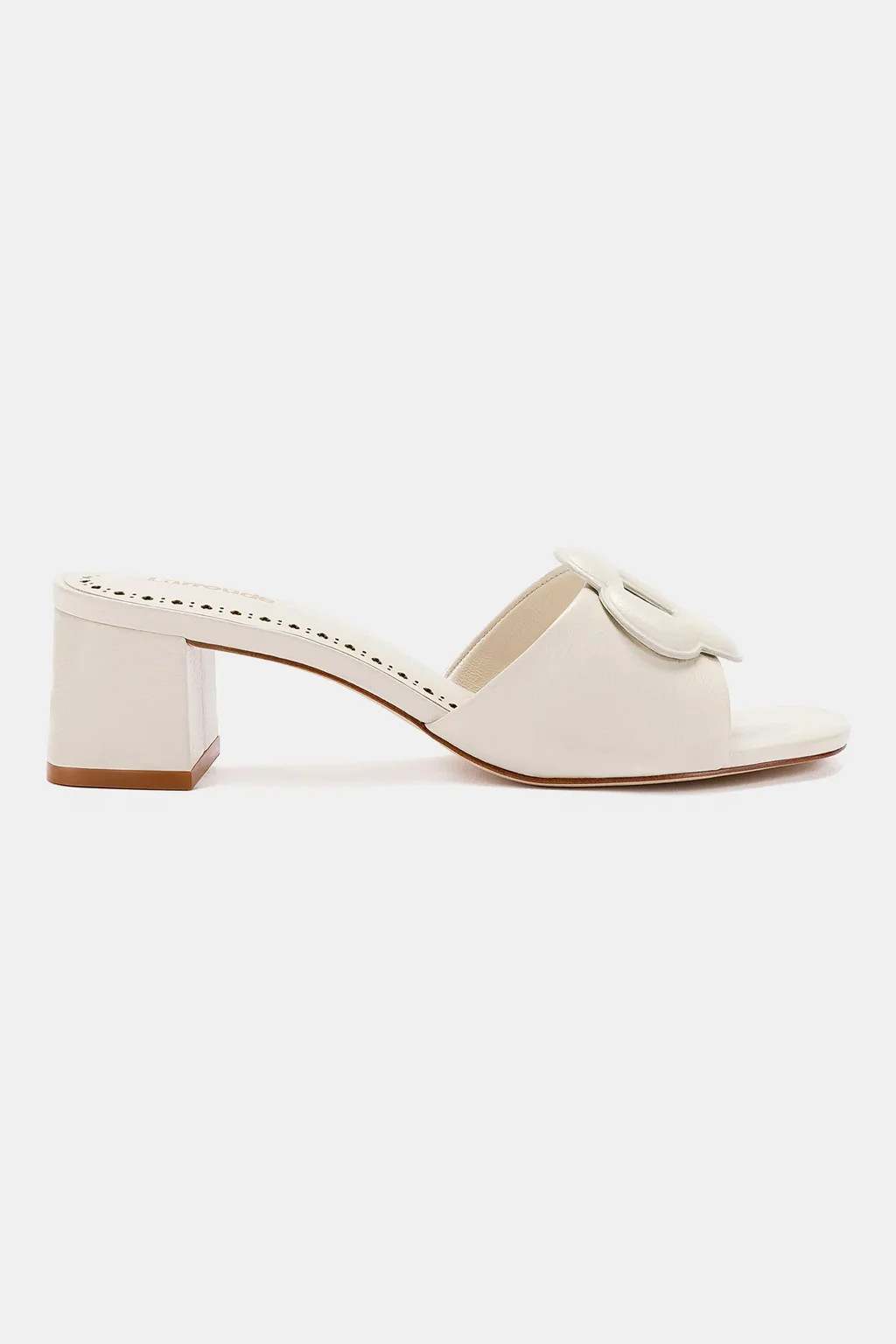 Flora Mule In Ivory Leather | Larroude