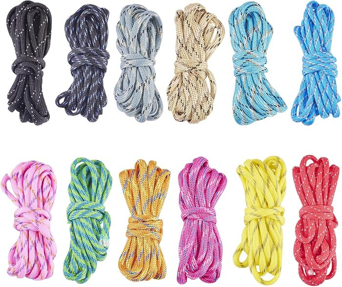 26.25 Yards Paracord Rope 4 mm Outdoor Survival Rope Set Mixed Color Polyester Rope for Bracelet ... | Amazon (US)