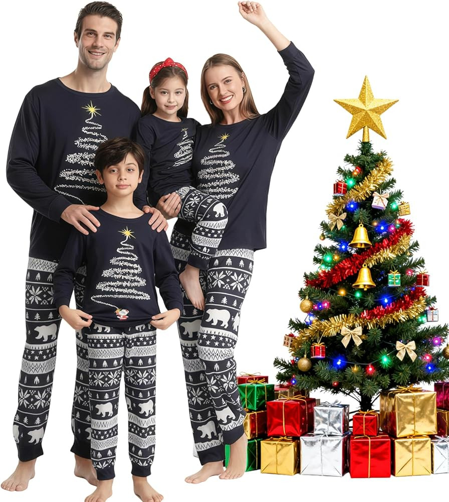 Christmas Pajamas Family Matching Pyjamas Womens PJs Pajamas Sleepwear Nightwear Set Christmas Pa... | Amazon (US)