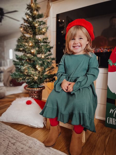 The perfect Christmas look for your toddler 🎄 This was our look for our family holiday Photoshoot! The bay really makes the outfit.
Dress seems to run big and we usually don’t have that problem with Hadley. 

Knit rights: Old Navy Kids
Booties: Target
Hat & Dress: Amazon

#LTKHoliday #LTKHolidaySale #LTKfamily