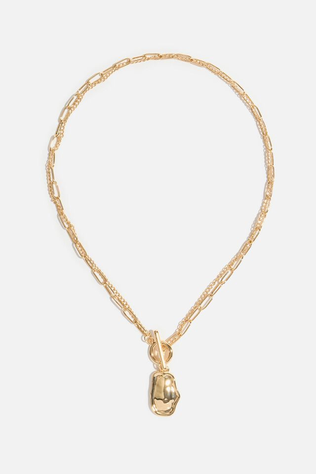 Toggle & Pebble Chain Link Necklace | Dynamite Clothing