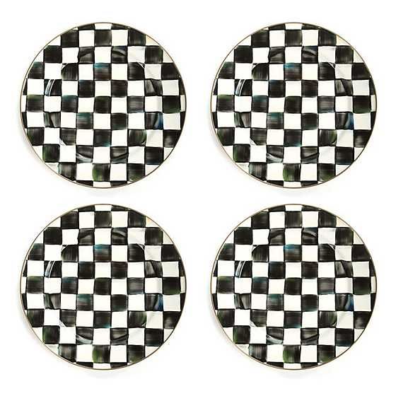 Courtly Check Enamel Chargers - Set of 4 | MacKenzie-Childs