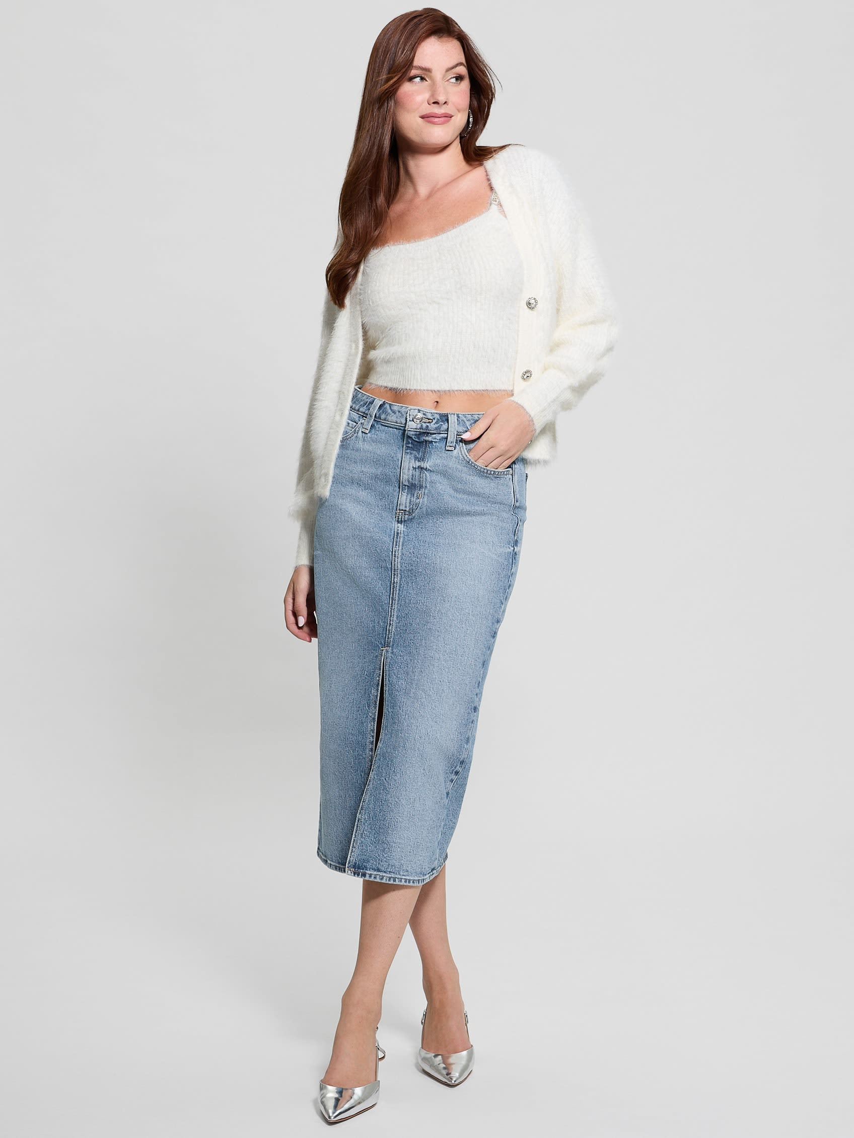 GUESS Eco Mila Midi Denim Skirt | Guess (US)