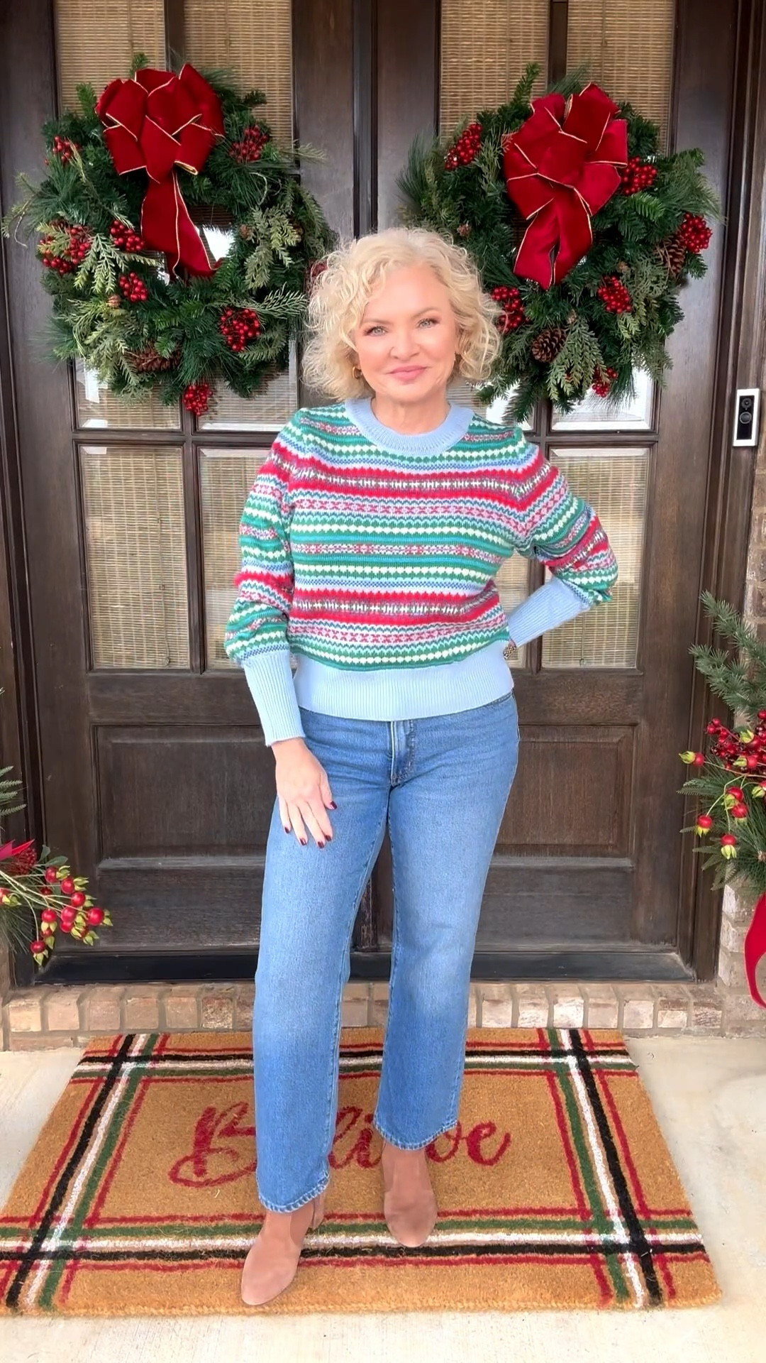 You’ll wear this gorgeous sweater through the holidays and beyond! So many pretty colors! I’m wearing size Medium. 

Holiday outfit
Christmas sweater 
Fair isle sweater
Walmart fashion
Casual outfit
Fashion over 40
Petite fashion
Midlife fashion
Gen X Style

#stylewithserena
#petitefashion
#midlifefashion
#fashionover40
#genxstyle

#LTKootd #LTKOver40 #LTKHoliday