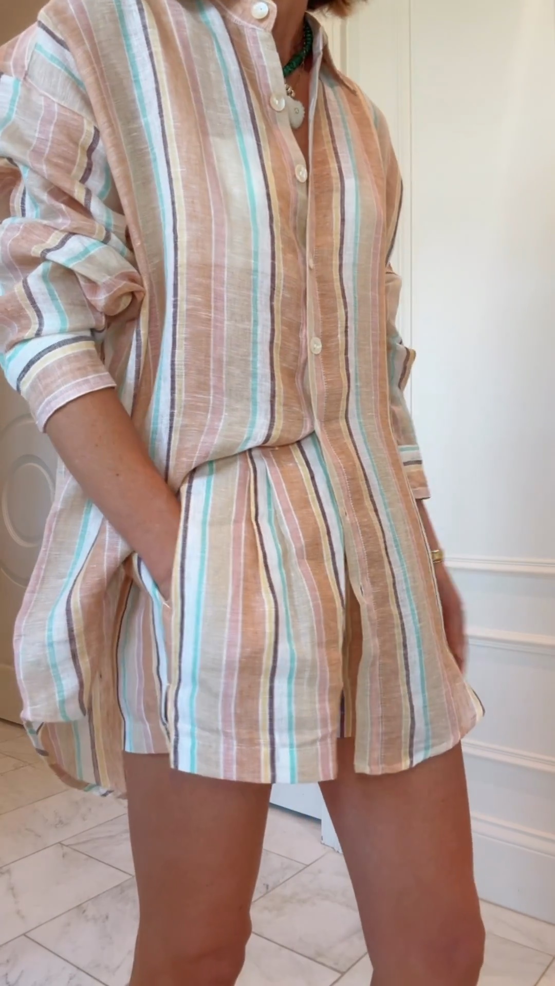 Summer outfit! I love this matching striped set. It comes in so many colors! I added my shoes plus a more affordable option as well

#LTKootd #LTKOver40