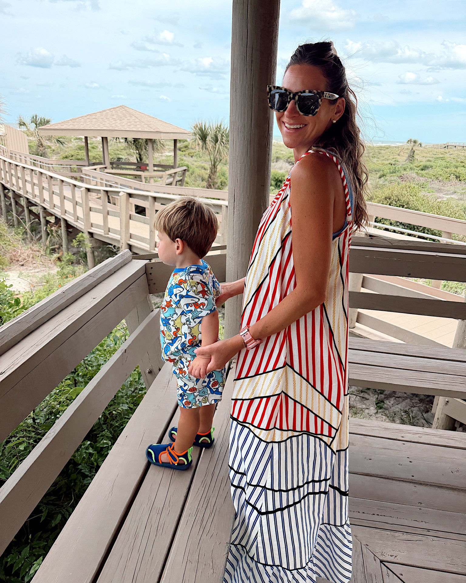 Beach vacation ootds! I’m in a small dress, necklace, sunglasses and accessories - fits tts. Storms set is Walmart and shoes Amazon!

#LTKKids #LTKTravel #LTKootd