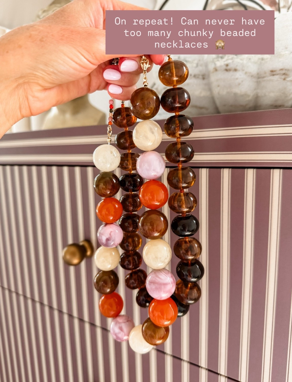 These statement necklaces are perfect for fall! Love the bright colors & then the brown is such a great neutral!

Loverly Grey, Shopbop, bauble bar necklace, fall necklaces, statement necklace

#LTKSeasonal