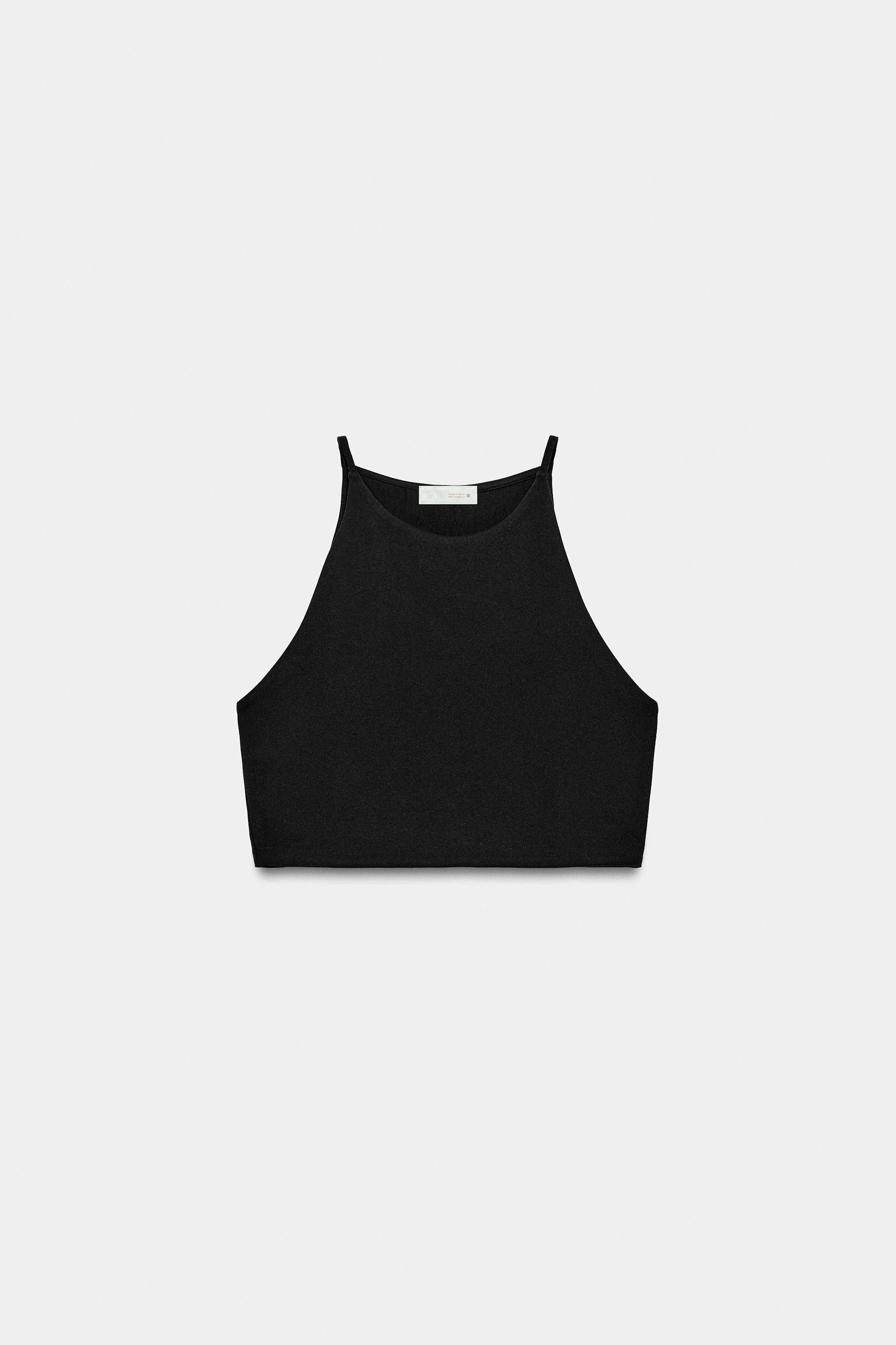 RIBBED STRAPPY CROP TOP | Zara UK