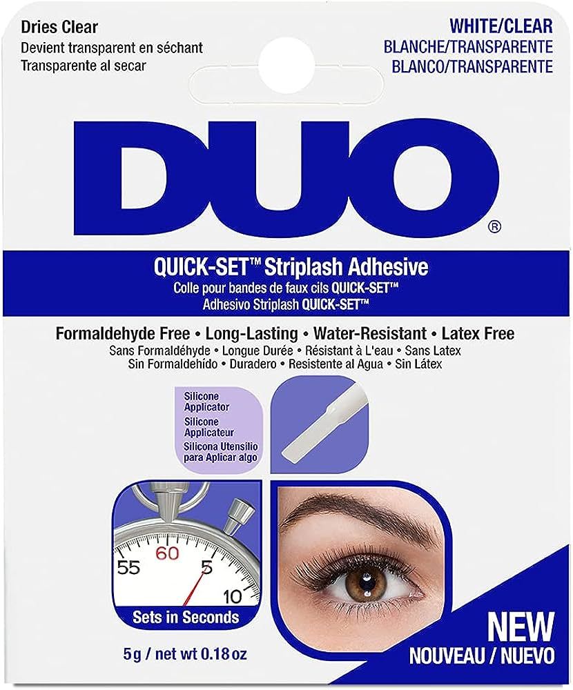 DUO Quick-Set Clear False Strip Lash Adhesive, Dries Invisible 0.18 oz x 1 Pack | Amazon (US)