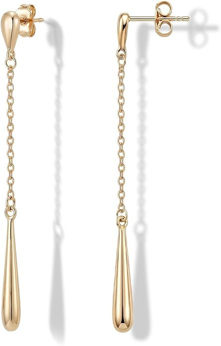 RANEECOCO 925 Sterling Silver Posts | 14K Gold Plated Teardrop Dangle Earrings for Women | Hypoal... | Amazon (US)