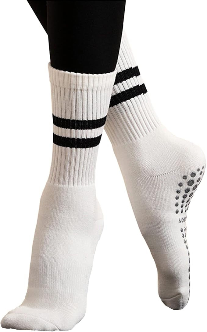 JCZANXI Yoga Socks with Grips for Women, Non Slip Grip Socks for Yoga, Pilates, Barre, Dance | Id... | Amazon (US)