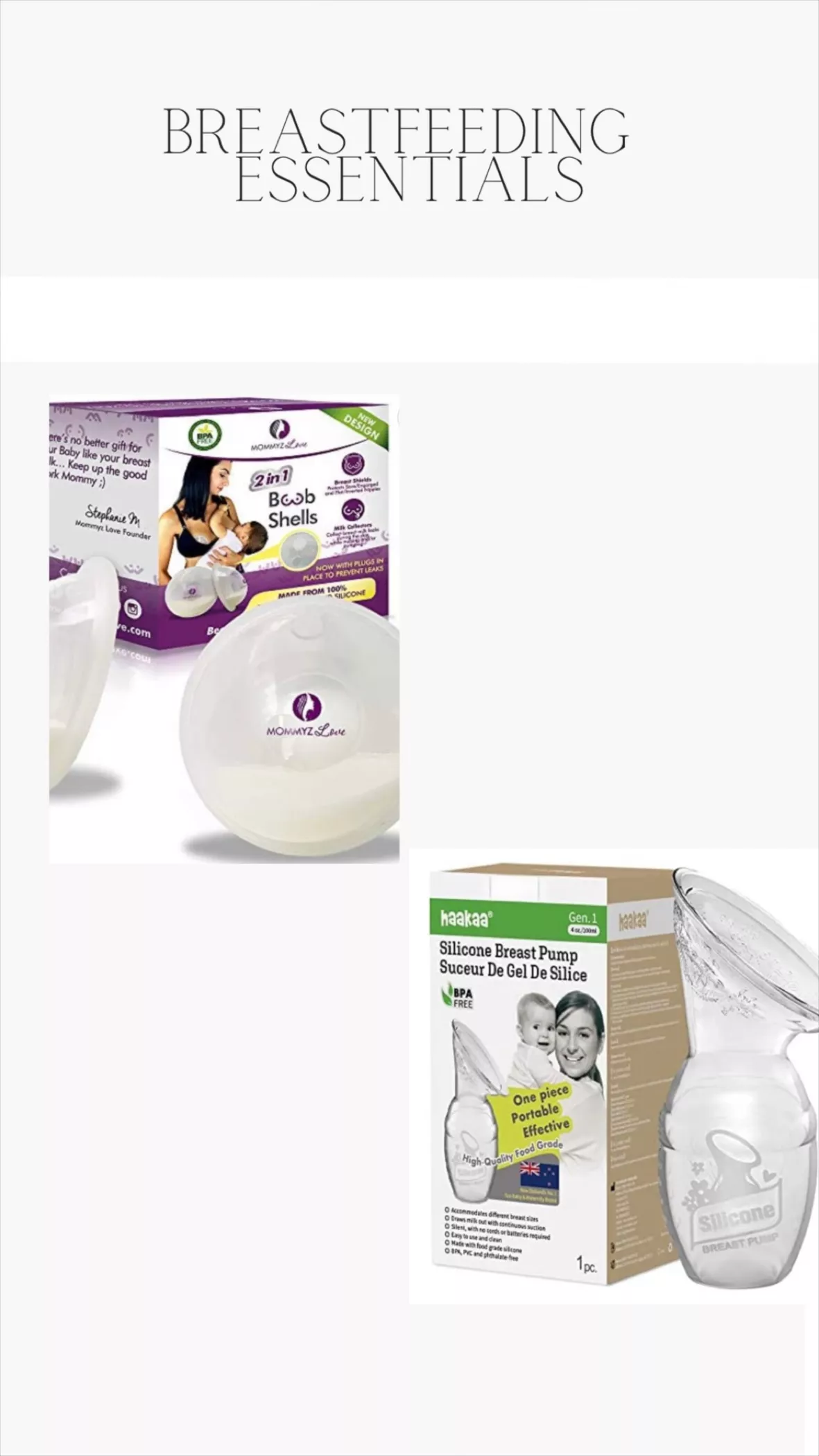 Mommyz Love Breast Feeding Essentials Kit. Breast Shell & Milk Catcher