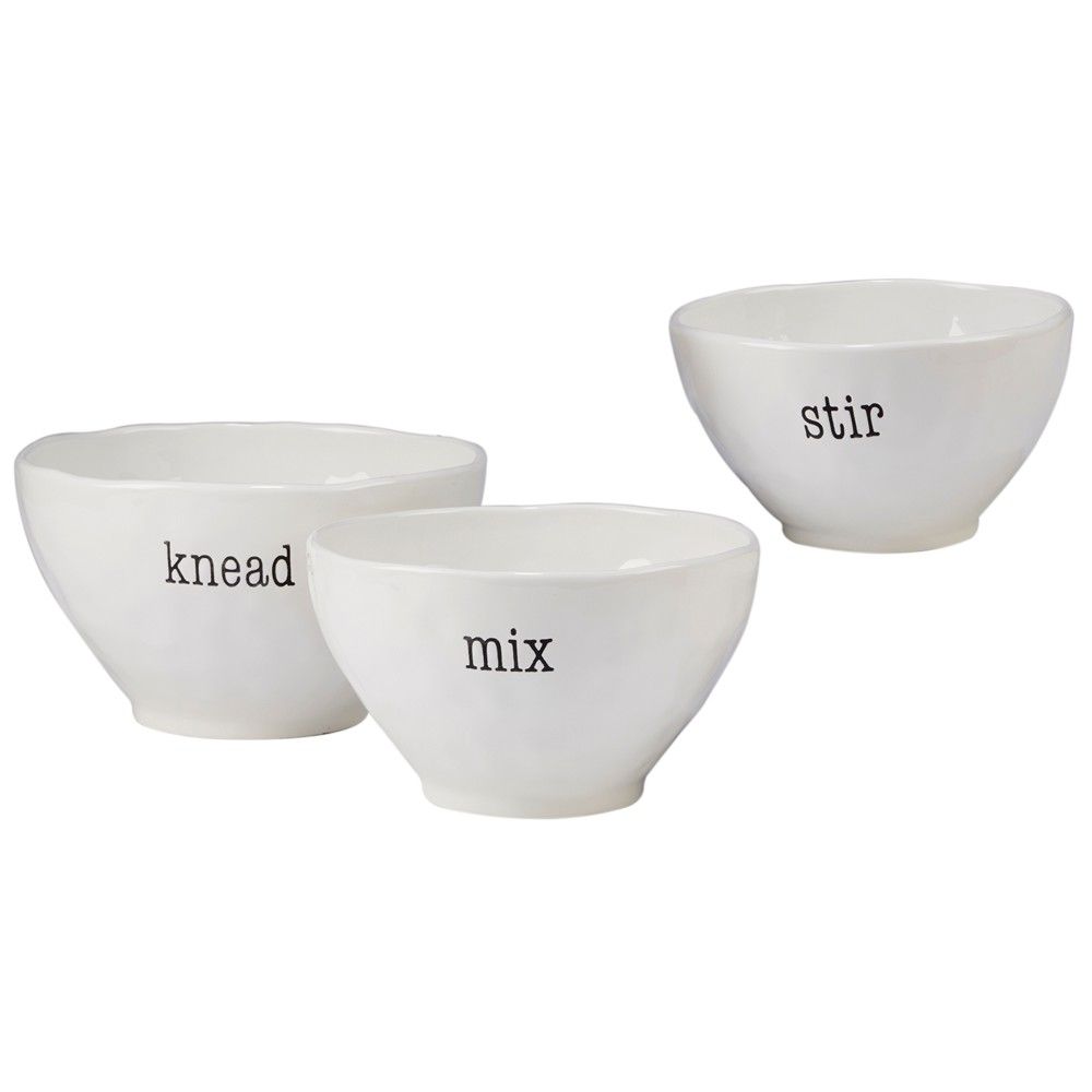 Certified International It's Just Words Ceramic Mixing Bowls White - Set of 3 | Target