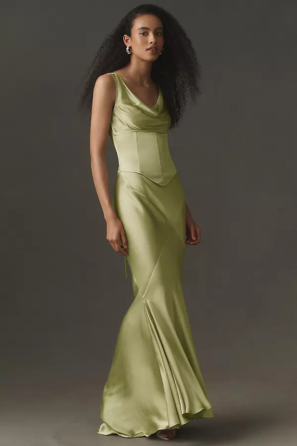 Corset Satin Slip Dress | Anthropologie (US)