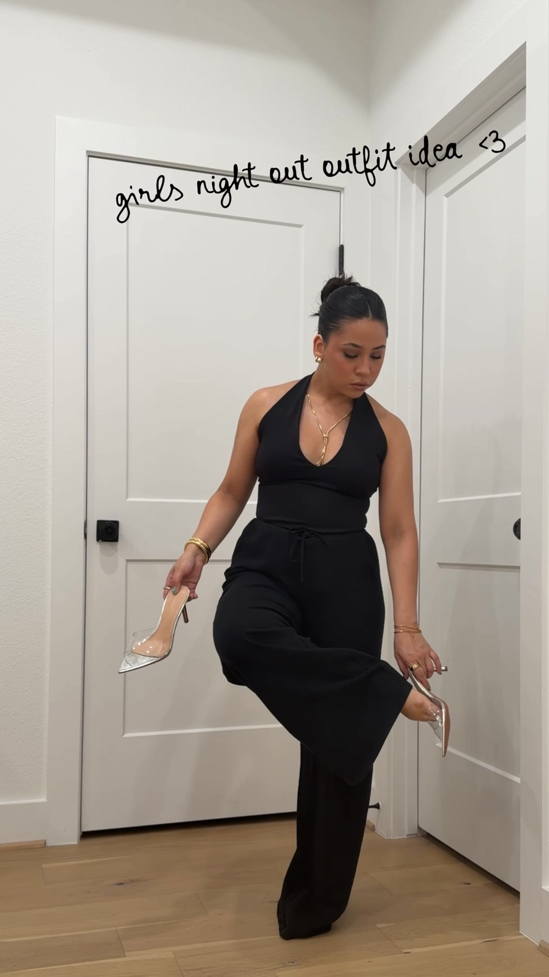 Bodysuit: small
Jacket: small
Pants: old, linked similar 
Heels: 7 
Gold jewelry  

#LTKSpringSale #LTKootd #LTKgrwm