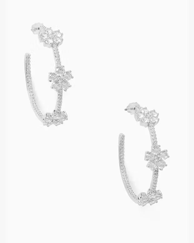 Gleaming Gardenia Flower Hoops | Kate Spade Outlet