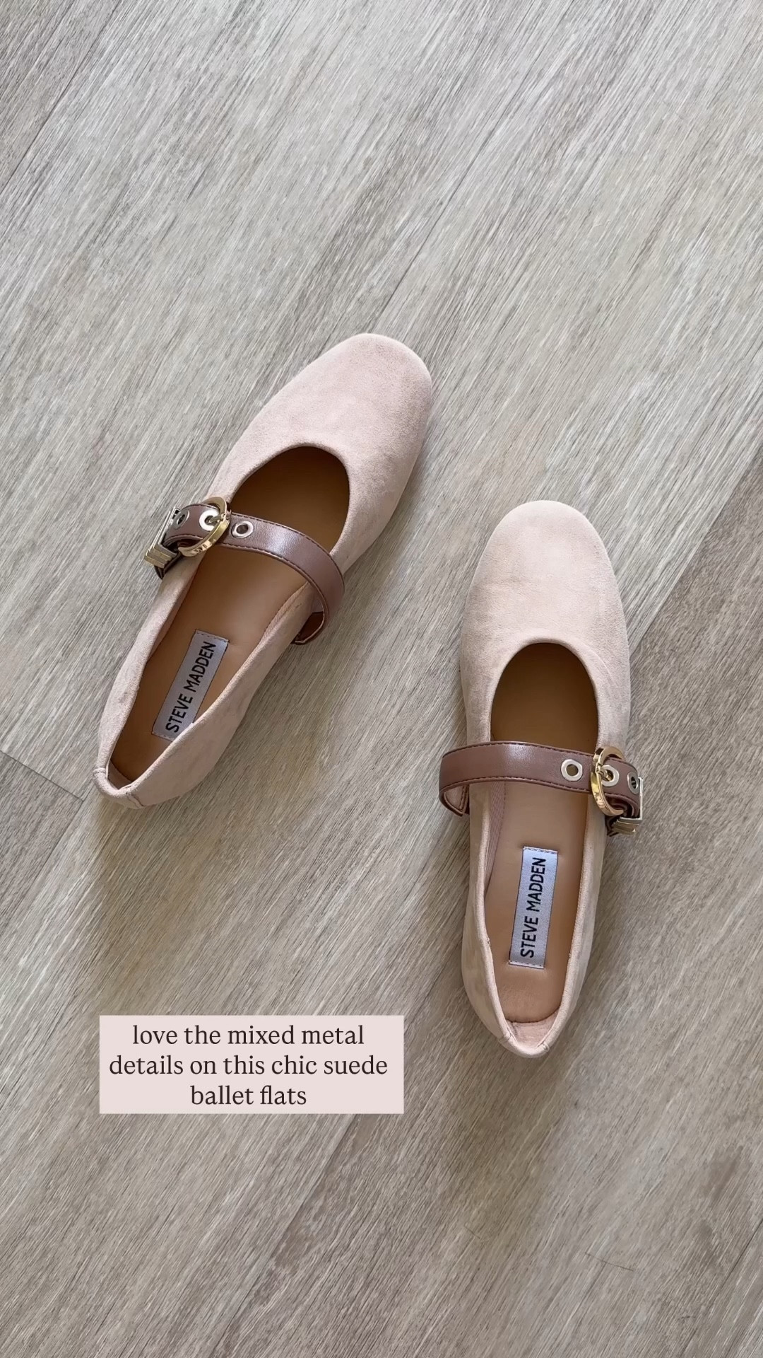 These suede ballet flats are so chic from
Steve Madden. I love the mixed metal details on the strap. Perfect spring/summer shoes that can be worn year round. Also comes in black leather. Grab them for 40% off now. 

Ballet flats, spring outfit, spring fashion, ootd, sale, The Stylizt 





#LTKootd #LTKSaleAlert #LTKgrwm